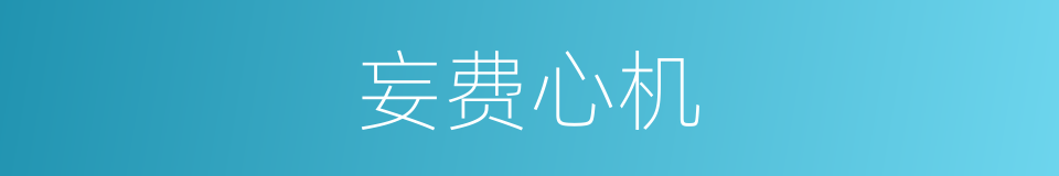 妄费心机的意思