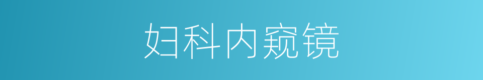 妇科内窥镜的同义词
