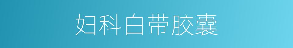 妇科白带胶囊的同义词