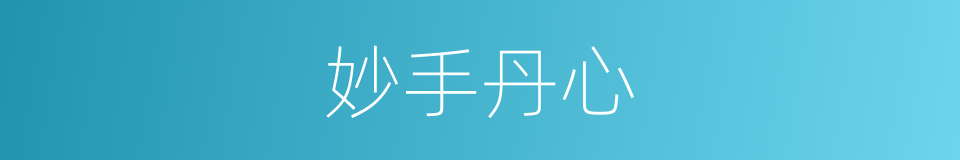 妙手丹心的同义词