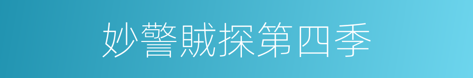 妙警賊探第四季的同義詞