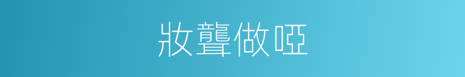 妝聾做啞的意思