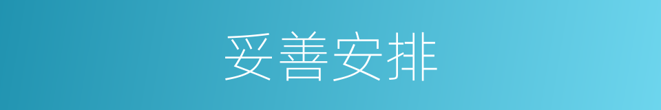 妥善安排的同义词