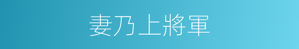 妻乃上將軍的同義詞