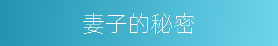 妻子的秘密的同义词