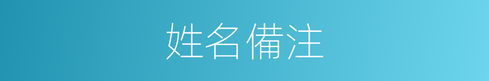 姓名備注的同義詞
