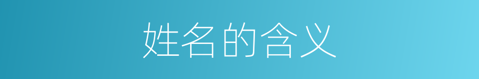 姓名的含义的同义词