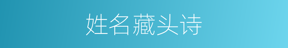 姓名藏头诗的同义词