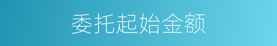 委托起始金额的同义词