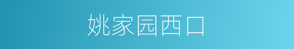 姚家园西口的同义词