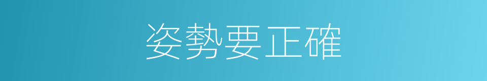 姿勢要正確的同義詞