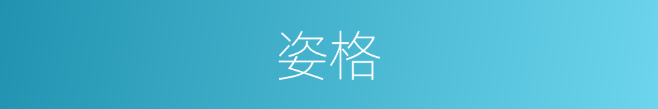 姿格的意思