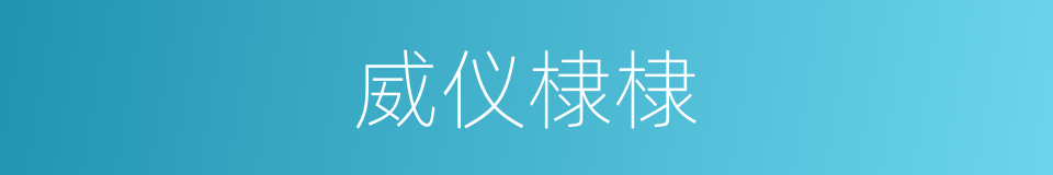 威仪棣棣的同义词