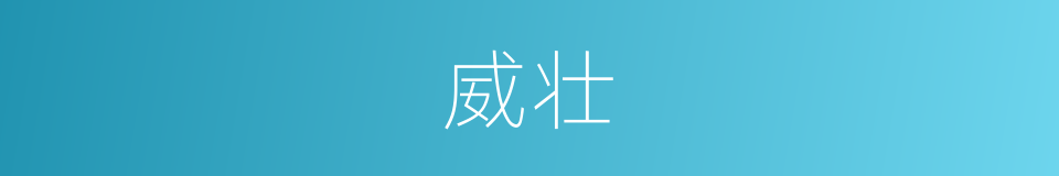 威壮的意思