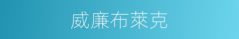 威廉布萊克的同義詞