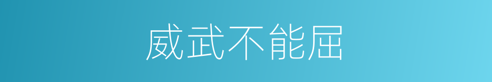 威武不能屈的意思