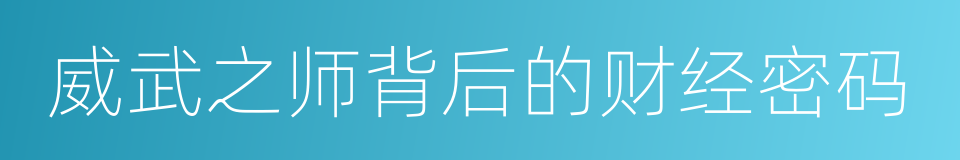 威武之师背后的财经密码的同义词