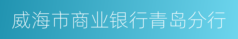 威海市商业银行青岛分行的同义词