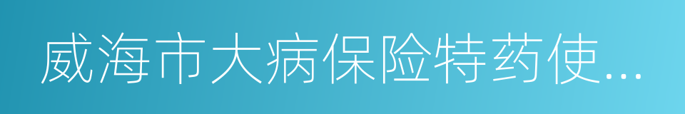 威海市大病保险特药使用申请及评估表的同义词