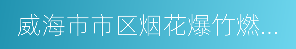 威海市市区烟花爆竹燃放管理规定的同义词