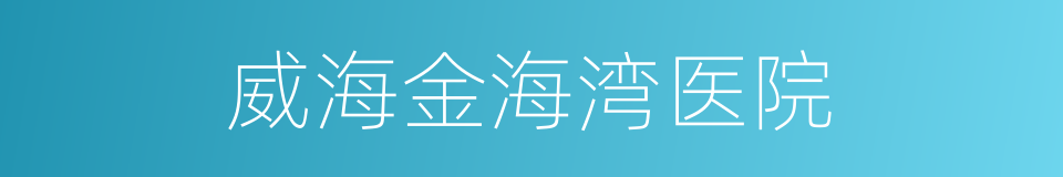 威海金海湾医院的同义词