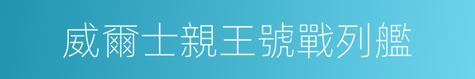 威爾士親王號戰列艦的同義詞
