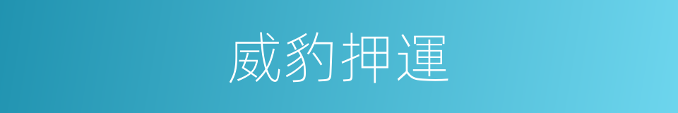 威豹押運的同義詞