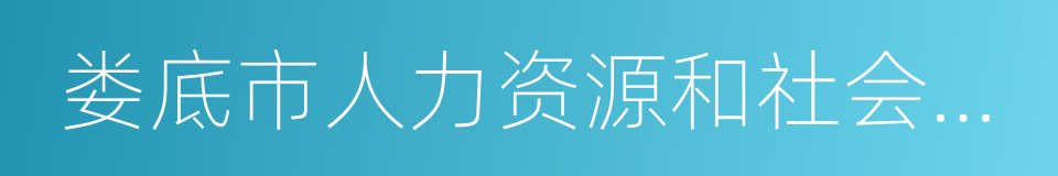 娄底市人力资源和社会保障局的同义词