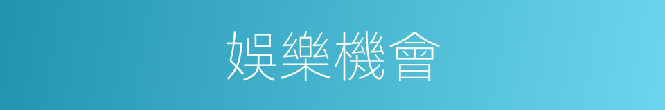 娛樂機會的同義詞