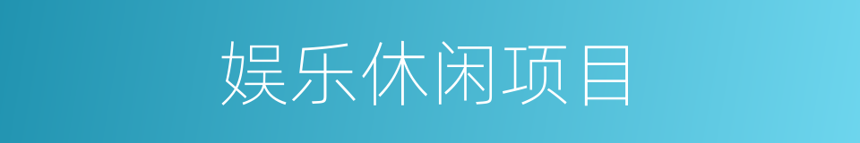 娱乐休闲项目的同义词
