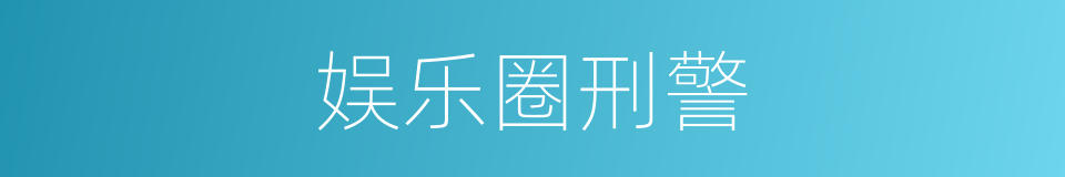 娱乐圈刑警的同义词