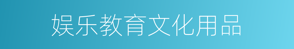 娱乐教育文化用品的同义词
