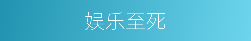 娱乐至死的意思