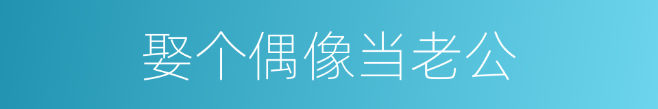 娶个偶像当老公的同义词