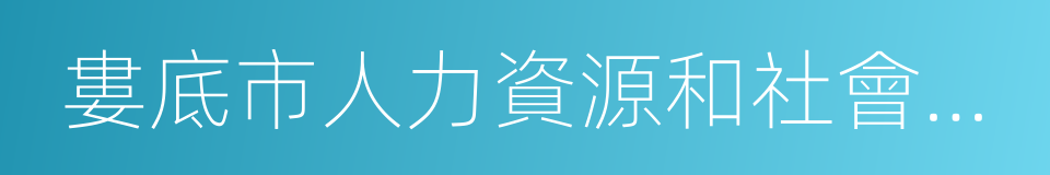 婁底市人力資源和社會保障局的同義詞