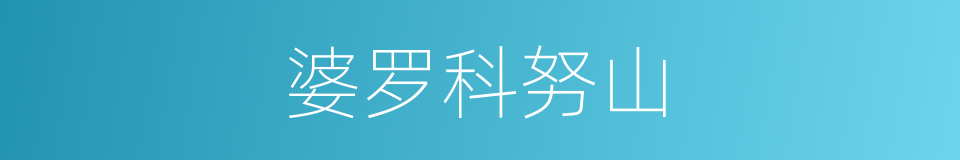 婆罗科努山的同义词