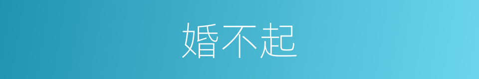 婚不起的同义词