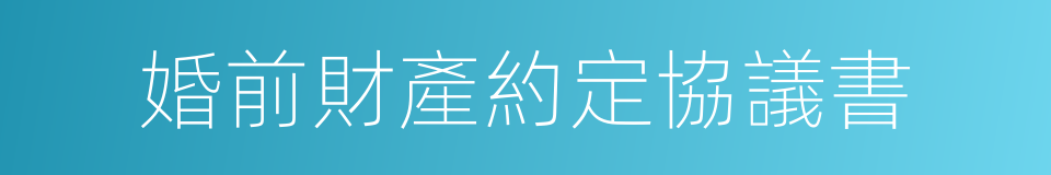 婚前財產約定協議書的同義詞