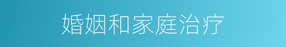 婚姻和家庭治疗的同义词