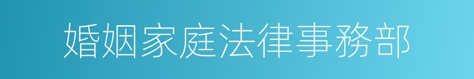 婚姻家庭法律事務部的同義詞