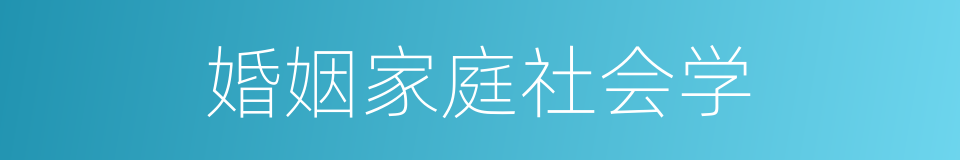 婚姻家庭社会学的同义词