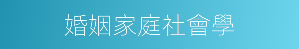 婚姻家庭社會學的同義詞