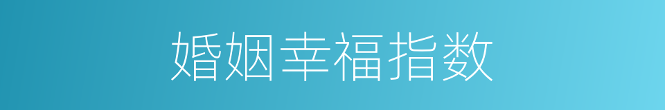 婚姻幸福指数的同义词