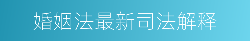 婚姻法最新司法解释的同义词