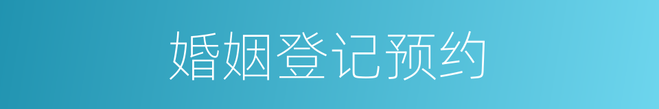 婚姻登记预约的同义词