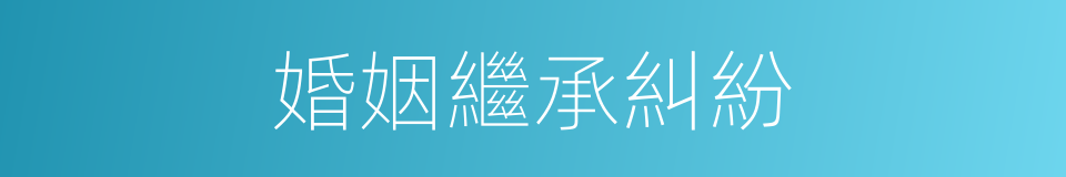 婚姻繼承糾紛的同義詞