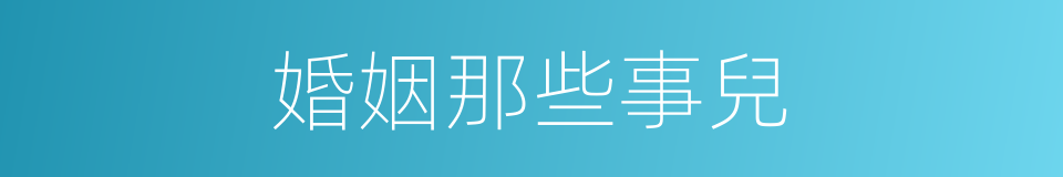 婚姻那些事兒的同義詞