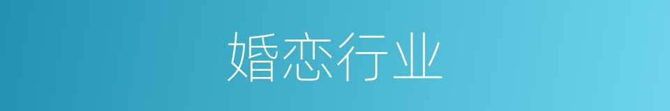 婚恋行业的同义词