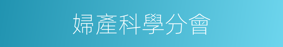 婦產科學分會的同義詞