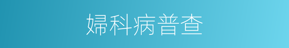 婦科病普查的同義詞